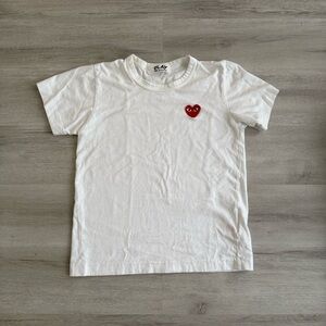 PLAY Comme des Garcons White Tee with Red Heart